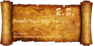 Reményi Dóra névjegykártya